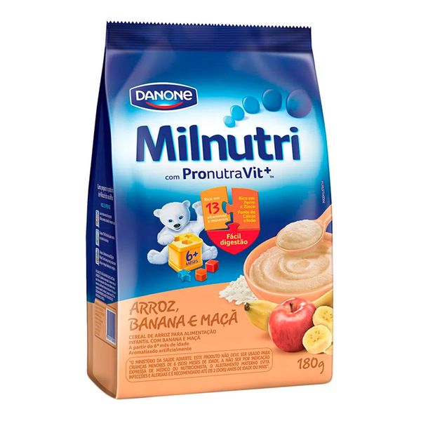 Cereal Infantil Milnutri Arroz Banana e Maçã 180g