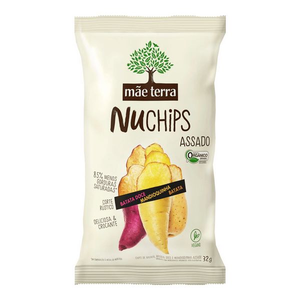 Chips Orgânico Mãe Terra Nuchips Batata Doce, Mandioquinha e Batata 32g
