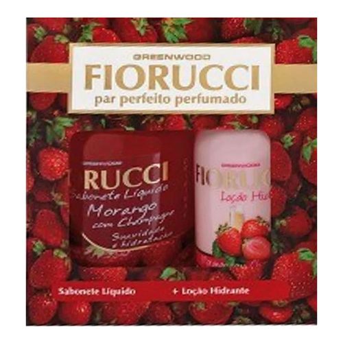 Kit Fioricci Sabonete Líquido + Loção Morango 500ml Kit Fioricci Sabonete Líquido + Loção Morango 500ml