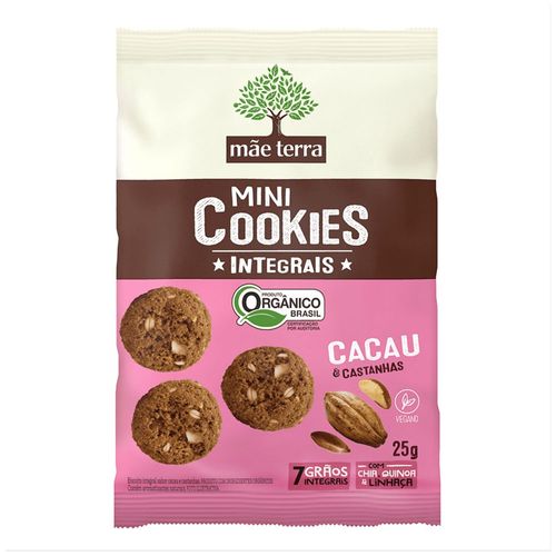 Cookie Integral Orgânico Mãe Terra Cacau e Castanhas 25g Cookie Integral Orgânico Mãe Terra Cacau e Castanhas 25g