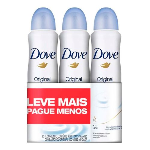 Kit Desodorante Aerosol Dove Original 100ml 3 Unidades Kit Desodorante Aerosol Dove Original 100ml 3 Unidades