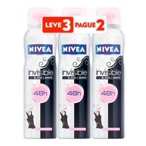 Kit Desodorante Aerosol Nivea Invisible Feminino 3 Unidades Kit Desodorante Aerosol Nivea Invisible Feminino 3 Unidades