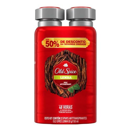 Kit Desodorante Aerosol Old Spice Lenha 93g 2 Unidades