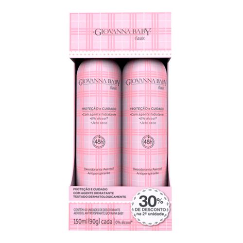 Kit Desodorante Feminino Giovanna Baby Clássico 150ml 2 Unidades Kit Desodorante Feminino Giovanna Baby Clássico 150ml 2 Unidades