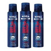 Kit Desodorante Nivea Aerosol Dry Impact Masculino 3 Unidades 150ml
