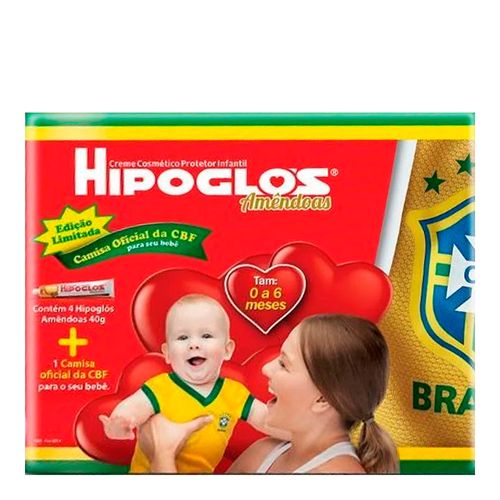 Pomada Assadura Hipoglós Amêndoas 160g + Camisa Seleção 0-6 Meses Pomada Assadura Hipoglós Amêndoas 160g + Camisa Seleção 0-6 Meses