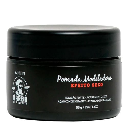Pomada Modeladora Efeito Seco Forte Barba De Respeito 55g Pomada Modeladora Efeito Seco Forte Barba De Respeito 55g