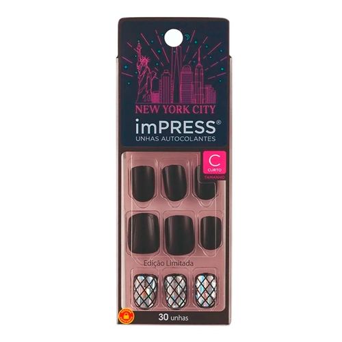 Unhas Autocolantes Kiss New York Impress Curto Manhattan 30 Unidades Unhas Autocolantes Kiss New York Impress Curto Manhattan 30 Unidades
