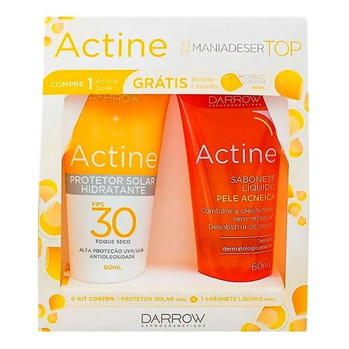 Kit Actine Protetor Solar Antioleosidade FPS 30 Grátis Sabonete Líquido 60ml Kit Actine Protetor Solar Antioleosidade FPS 30 Grátis Sabonete Líquido 60ml