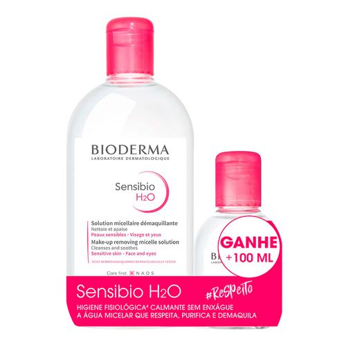 Kit Água Micelar Bioderma Sensibio H2O 500ml + 100ml Kit Água Micelar Bioderma Sensibio H2O 500ml + 100ml