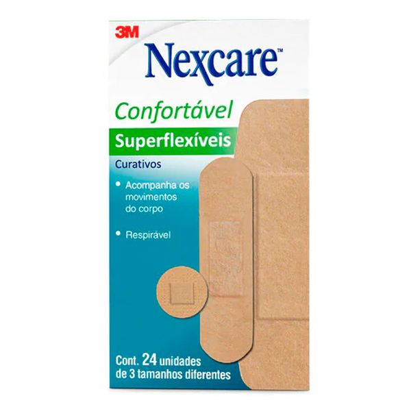 Curativos Superflexíveis Nexcare 3M 24 Unidades Tamanhos Variados
