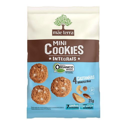 Mini Cookie Integral Tribos Castanhas Brasileiras Mãe Terra 25g Mini Cookie Integral Tribos Castanhas Brasileiras Mãe Terra 25g