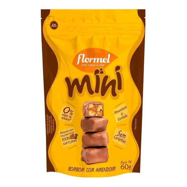 Mini bombom Flormel Amendoim 60g