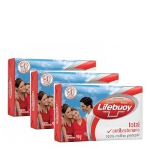 Sabonete Lifebuoy Antibacteriano Total 90g 3 Unidades