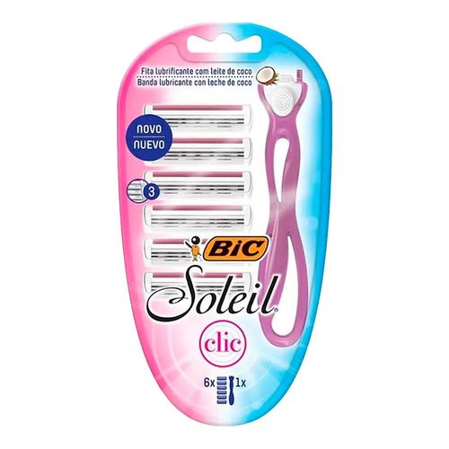 Kit Aparelho Depilatório Bic Soleil Clic + 6 Refis