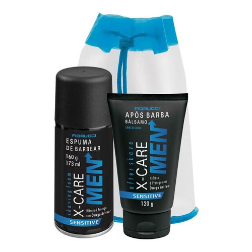 Kit Barba X-Care Men Sensitive Espuma de Barbear 160g + Gel Após Barba 120g Kit Barba X-Care Men Sensitive Espuma de Barbear 160g + Gel Após Barba 120g