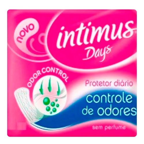 Protetor Diário Intimus Days Sem Abas Controle Odor c/ 15 Protetor Diário Intimus Days Sem Abas Controle Odor c/ 15