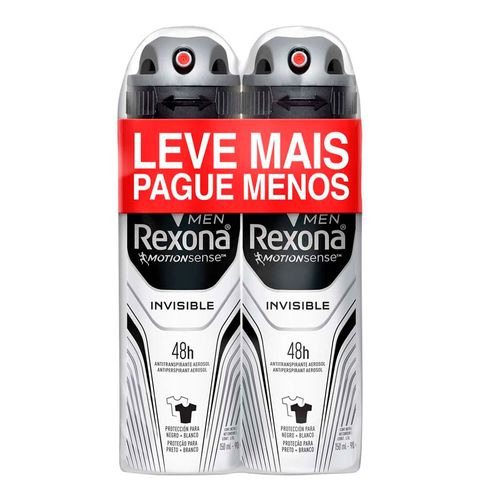 Kit Rexona Desodorante Aerosol Invisible Masculino 90g 2 Unidades Kit Rexona Desodorante Aerosol Invisible Masculino 90g 2 Unidades