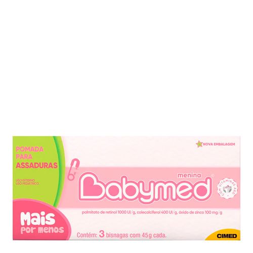 Kit Pomada Para Assaduras Babymed Menina 45g 3 Unidades Kit Pomada Para Assaduras Babymed Menina 45g 3 Unidades