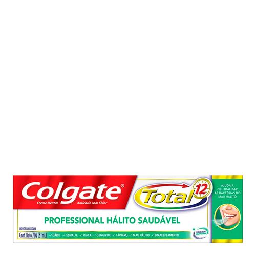 Creme Dental Colgate Total 12 Professional Hálito Saudável 70g Creme Dental Colgate Total 12 Professional Hálito Saudável 70g