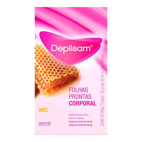Folhas Prontas Para Depilação Depilsam Corporal com 20 unidades
