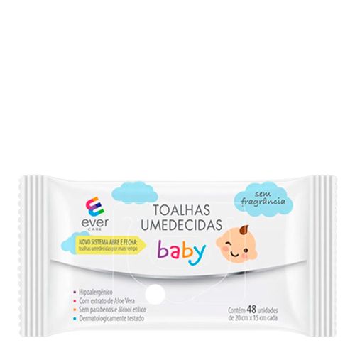 Lenco-Umedecido-Baby-Sem-Fragrancia-Ever-Care-48-Unidades Lenco-Umedecido-Baby-Sem-Fragrancia-Ever-Care-48-Unidades
