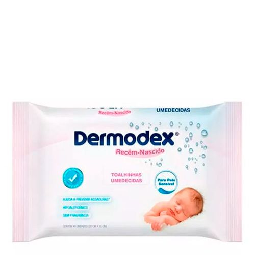Lenço Umedecido Dermodex Recém-nascido 48 Unidades