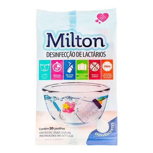 Higienizador de Chupetas e Mamadeiras Milton 20 Pastilhas Efervescentes