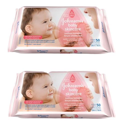 Lenço Umedecido Johnson's Baby Skincare 50 2 Unidades Lenço Umedecido Johnson's Baby Skincare 50 2 Unidades