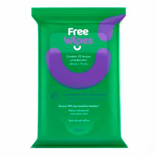 Lenço Umedecido Antisséptico Free Wipes 20 Unidades Lenço Umedecido Antisséptico Free Wipes 20 Unidades