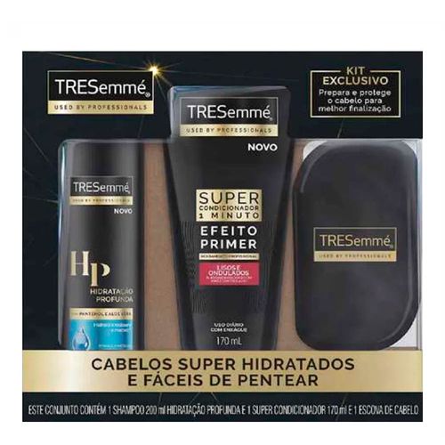 Kit Tresemme Shampoo Hidratação Profunda 200ml + Super Condicionador Lisos e Ondulados 170ml + Escova de Cabelo Kit Tresemme Shampoo Hidratação Profunda 200ml + Super Condicionador Lisos e Ondulados 170ml + Escova de Cabelo