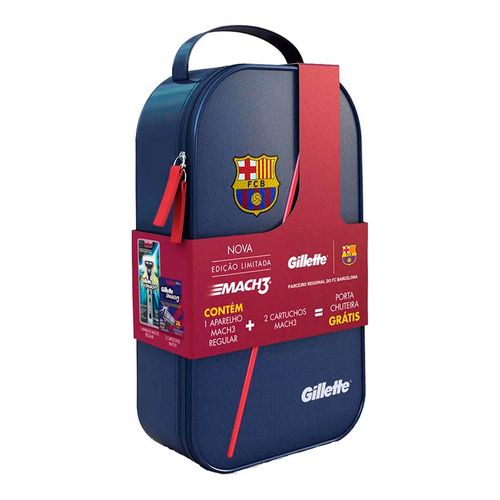 Kit Gillette Mach 3 Porta Chuteira + 2 Cargas para Aparelho de Barbear