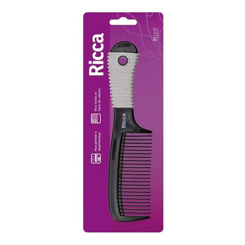 Pente Ricca Cabo Emborrachado Preto Pente Ricca Cabo Emborrachado Preto