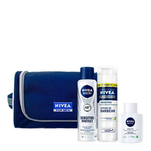 Kit Nivea For Man Sensitive Espuma + Pós Barba + Desodorante Kit Nivea For Man Sensitive Espuma + Pós Barba + Desodorante