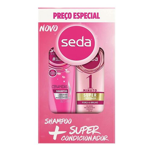 Kit Seda Shampoo Ceramidas 325ml + Super Condicionador Força e Brilho 170ml Kit Seda Shampoo Ceramidas 325ml + Super Condicionador Força e Brilho 170ml