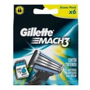 Carga para Aparelho de Barbear Gillette Mach3 Regular - 6 unidades