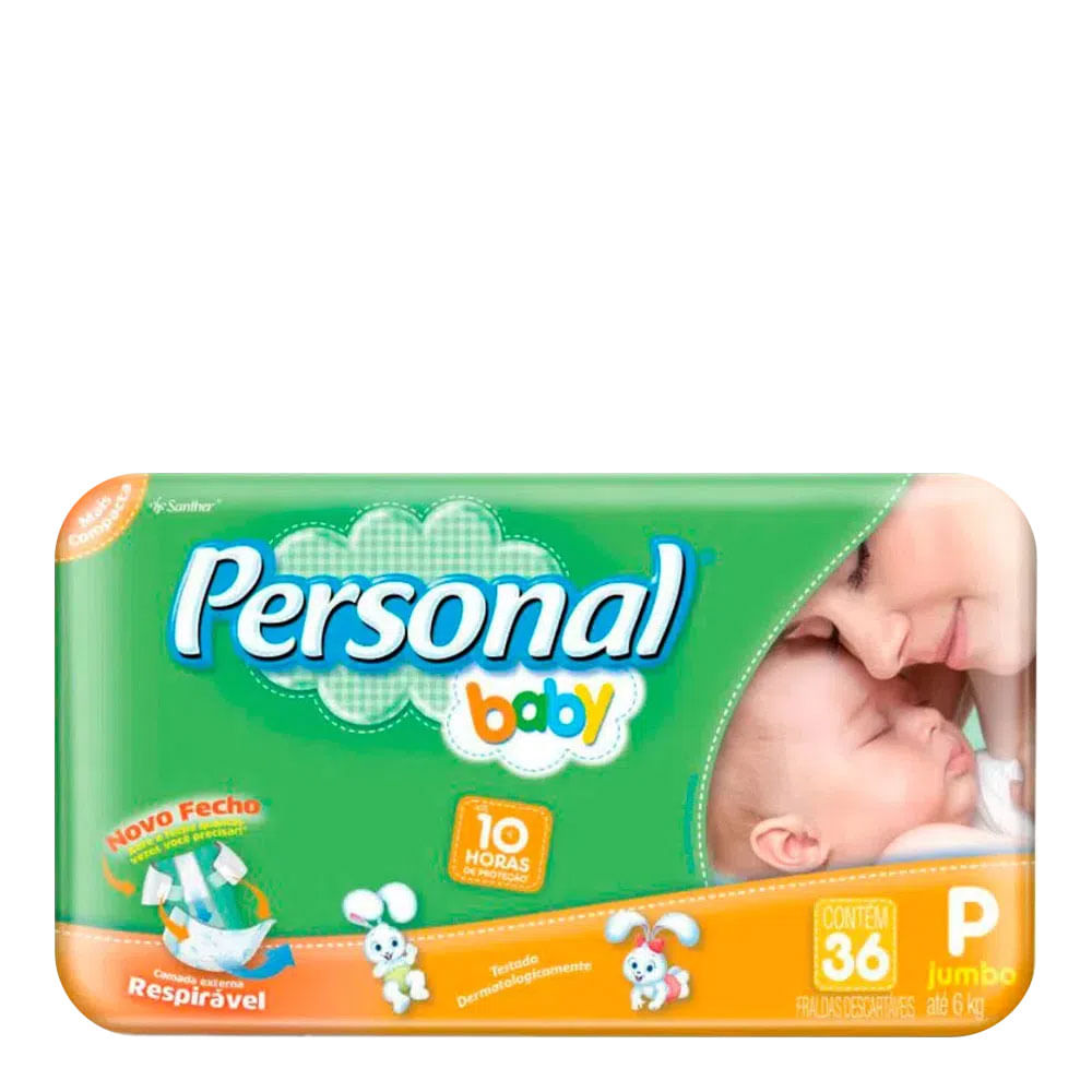 Fralda Descartável Personal Baby Jumbo P 36 Unidades - Drogaria Sao Paulo
