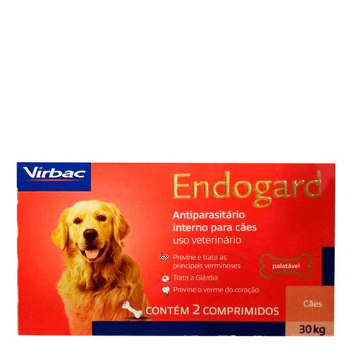 ENDOGARD - para cães até 30kg- cx c/2 compr. ENDOGARD - para cães até 30kg- cx c/2 compr.