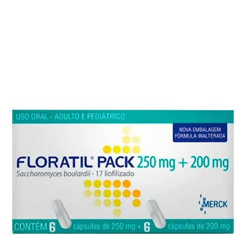 Floratil Pack 250mg + 200mg Natulab Adulto 6 Cápsulas Floratil Pack 250mg + 200mg Natulab Adulto 6 Cápsulas