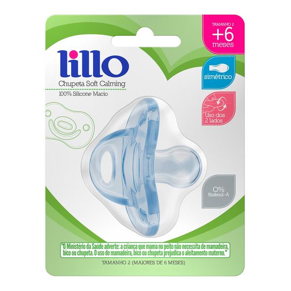 Chupeta Lillo Soft Calming Tamanho 2 Azul 1 Unidade