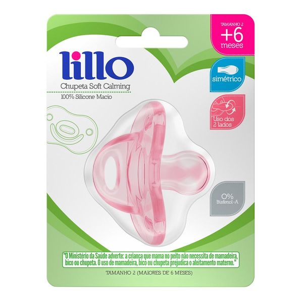 Chupeta Lillo Soft Calming Tamanho 2 Rosa 1 Unidade