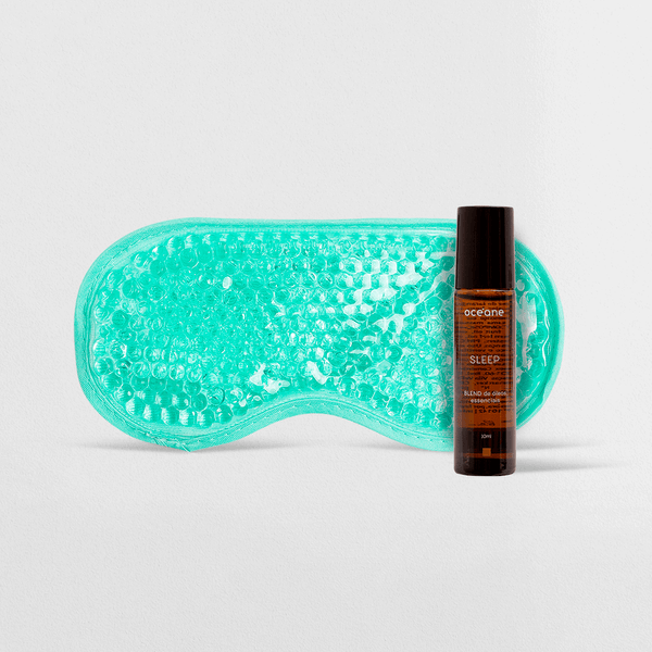 Kit Blend de Óleos Essenciais Para Dormir Melhor + Máscara Para Olhos em Gel Verde Océane Kit Blend de Óleos Essenciais Para Dormir Melhor + Máscara Para Olhos em Gel Verde