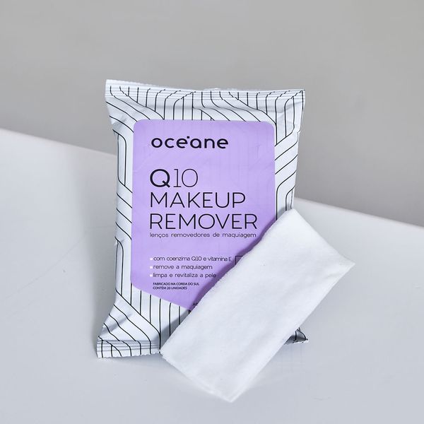 Lenços Demaquilantes C/ Q10 e Vitamina e - Q10 Makeup Remover 20un Océane Lenços Demaquilantes C/ Q10 e Vitamina e - Q10 Makeup Remover 20un