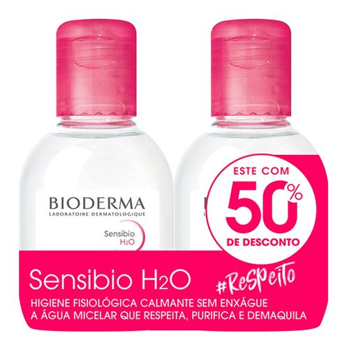 Kit Água Micelar Demaquilante Calmante Bioderma Sensibio H2O 100Ml + 100Ml preço