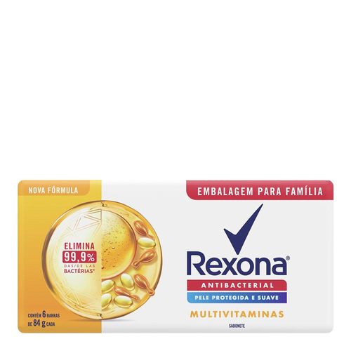 Kit Sabonete Em Barra Rexona Antibacteriano Multivitaminas 6 Unidades