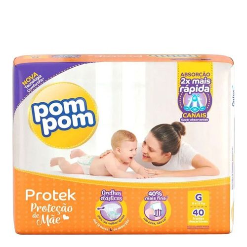 Fralda Pom Pom Protek Proteção De Mãe Mega G 40 Unidades Fralda Pom Pom Protek Proteção De Mãe Mega G 40 Unidades