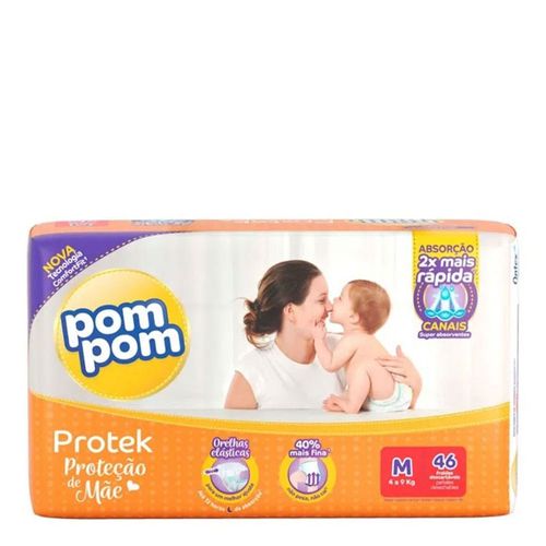 Fralda Pom Pom Protek Proteção De Mãe Mega M 46 Unidades Fralda Pom Pom Protek Proteção De Mãe Mega M 46 Unidades