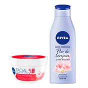 Kit-Creme-Facial-Nivea-Antissinais-100g--Locao-Hidratante-Nivea-Natural-Essencial-Lavanda-200ml