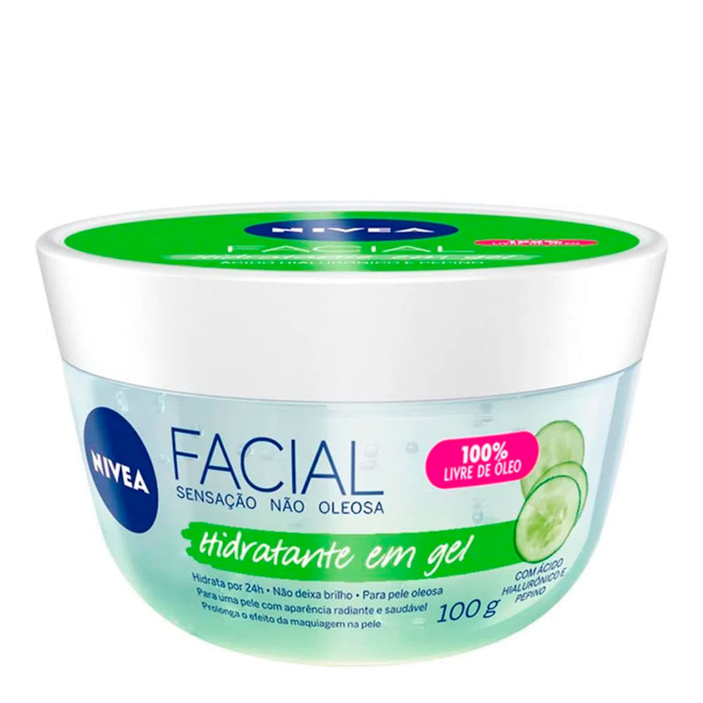 Kit Hidratante Facial em Gel Nivea com Ácido Hialurônico e Pepino 100g