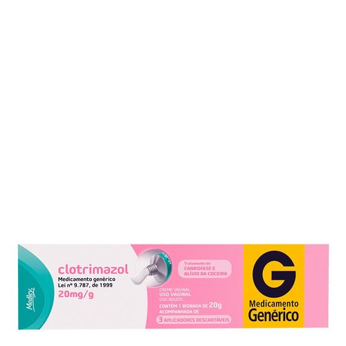 Clotrimazol 20Mg Medley Creme Vaginal 20Gr + 3 Aplicadores